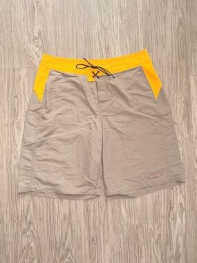 Vintage Patagonia Swim Trunks Board Shorts Beige & Orange Men’s Sz 34